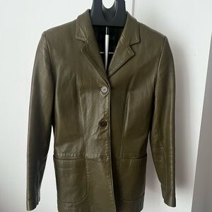 Danier Khaki 100% Leather Blazer